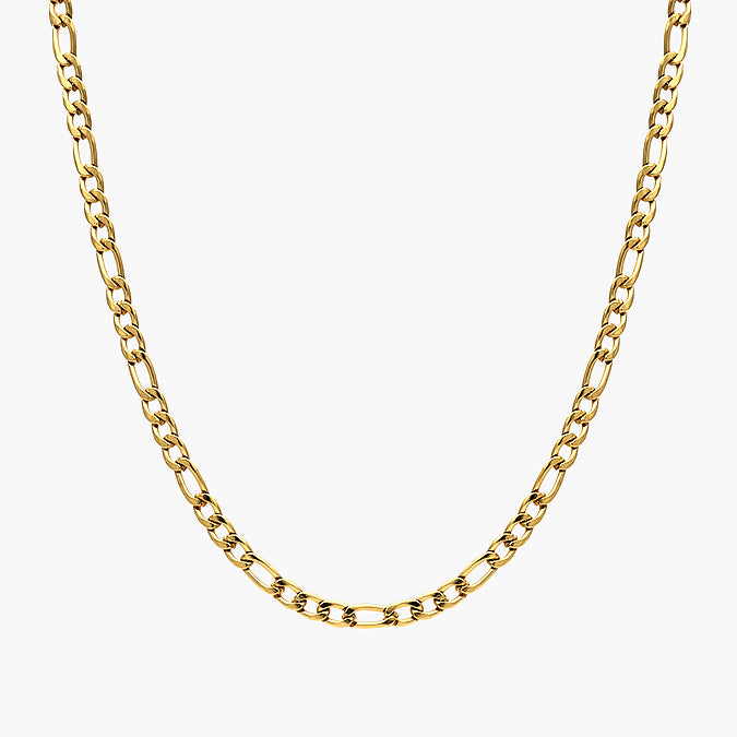 Collar cadena figaro carti 4 mm en acero inoxidable dorado