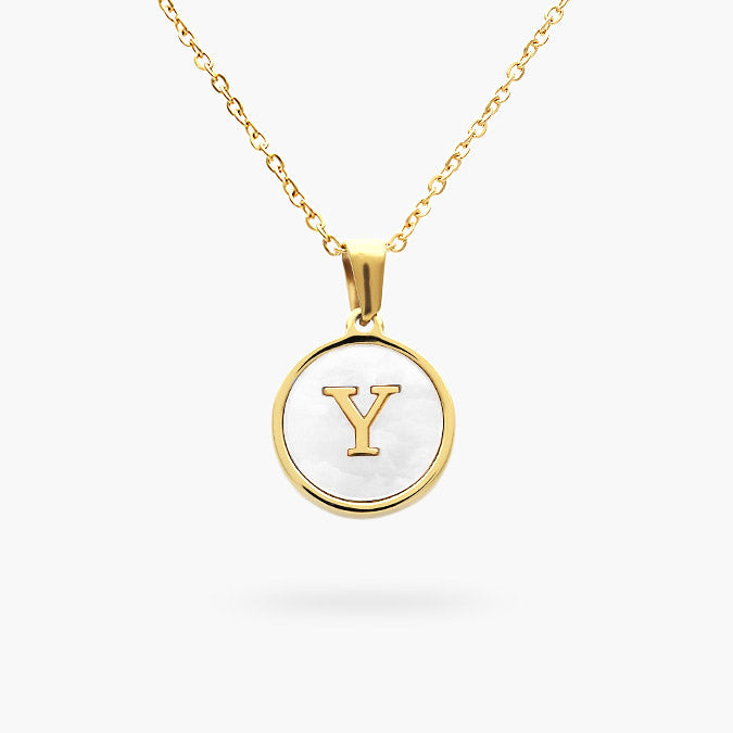 Collar Acero Inoxidable con Madre Perla