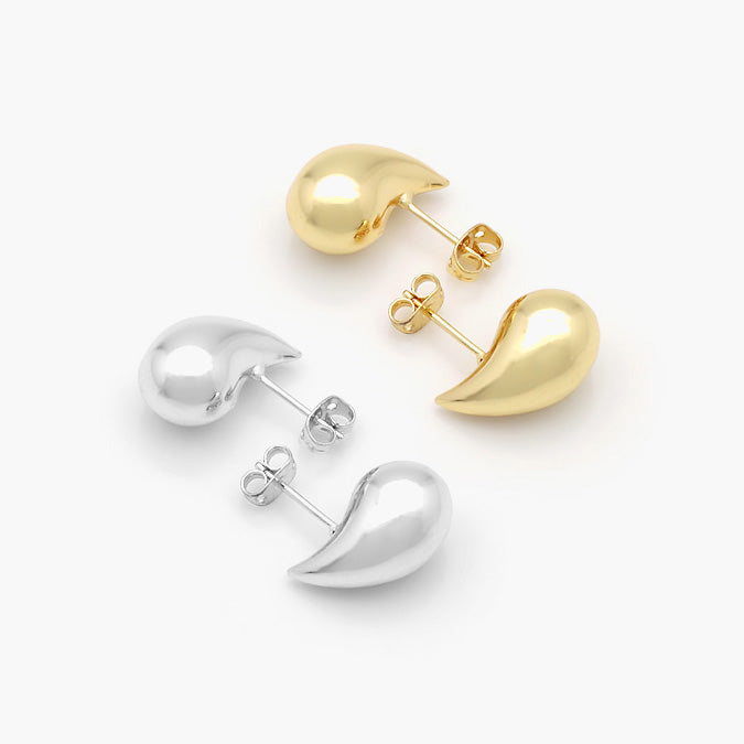 Aretes Chapa de Oro Lágrima 18 mm. Mod. 0362