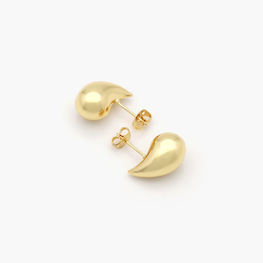 Aretes Chapa de Oro Lágrima 18 mm. Mod. 0362