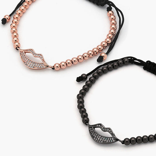 Pulsera Ajustable Chapa de Oro Labios Mod.120