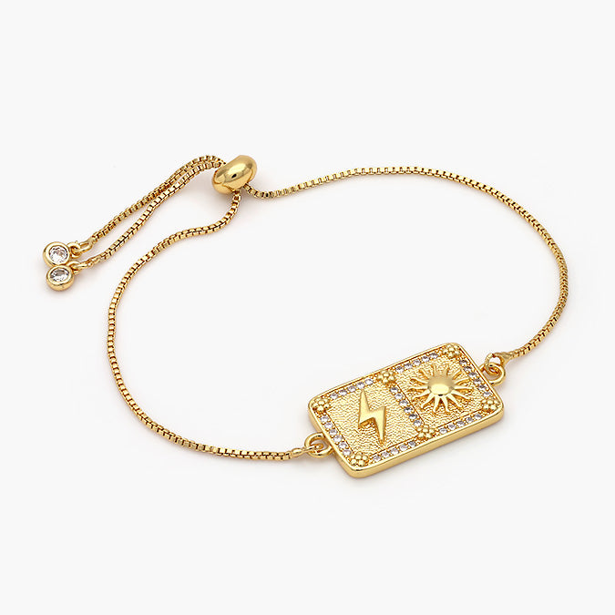 Pulsera Ajustable Chapa de Oro Carta Tarot Mod.394