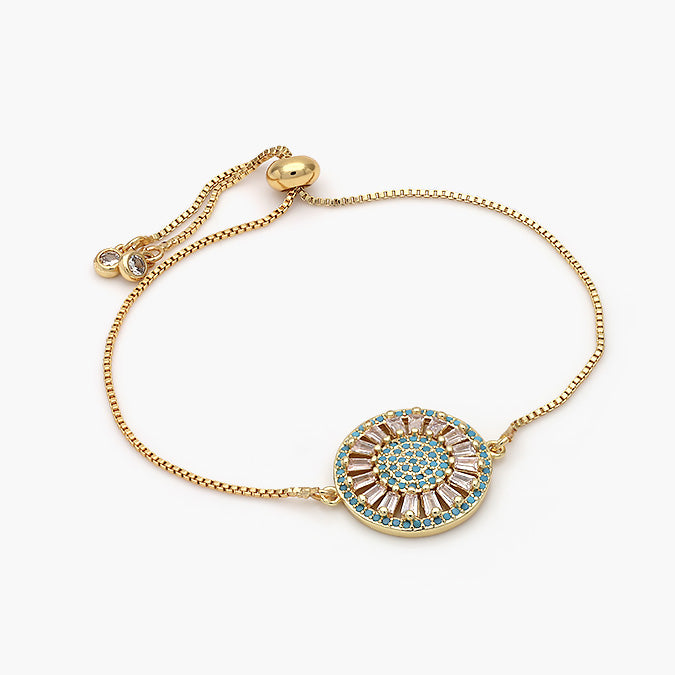 Pulsera Ajustable Chapa de Oro Girasol Mod.519