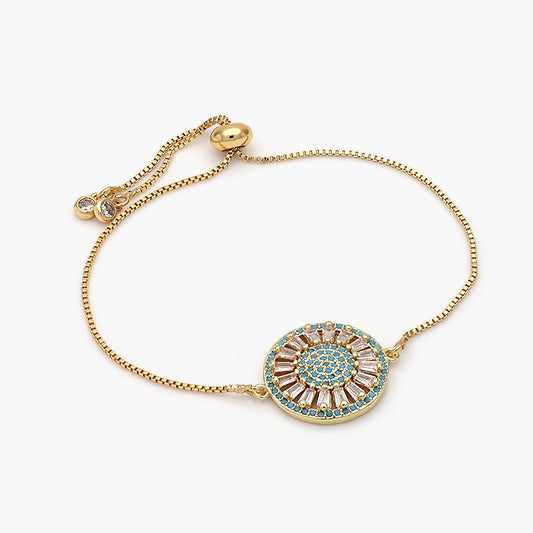 Pulsera Ajustable Chapa de Oro Girasol Mod.519