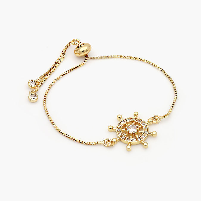 Pulsera Ajustable Chapa de Oro Timón Mod.535