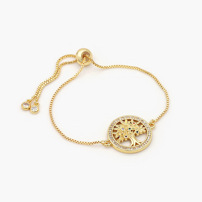 Pulsera Ajustable Chapa de Oro Árbol de la Vida Mod.660