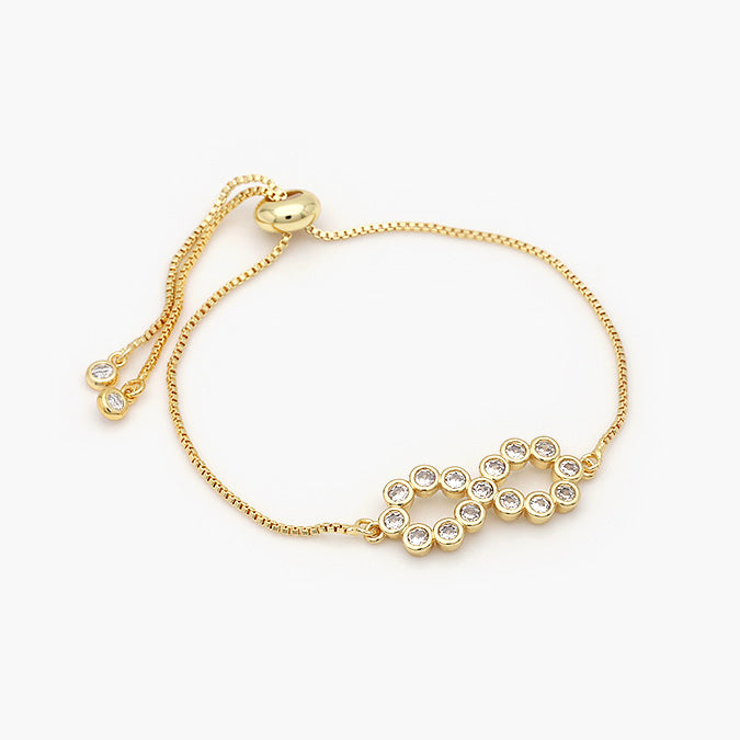 Pulsera Ajustable Chapa de Oro Infinito Mod.661