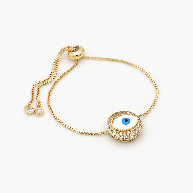 Pulsera Ajustable Chapa de Oro Ojo Turco Mod.670