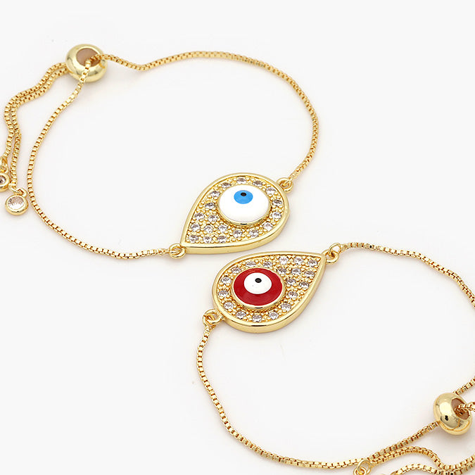 Pulsera Ajustable Chapa de Oro Ojo Turco Mod.671