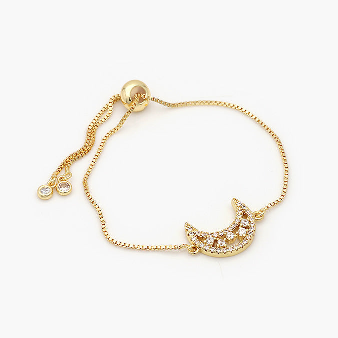 Pulsera Ajustable Chapa de Oro Luna Mod.675