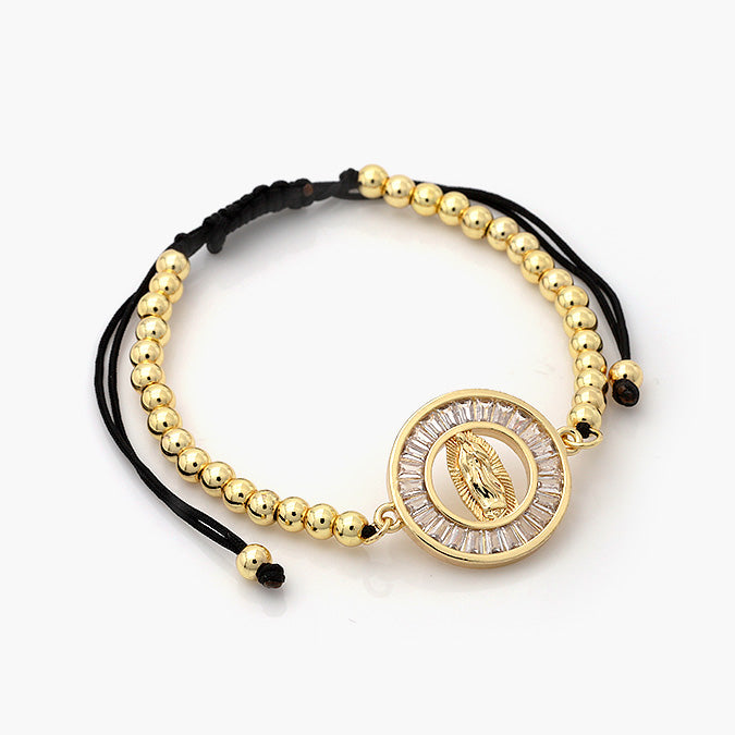 Pulsera Ajustable Chapa de Oro Virgen de Guadalupe Mod.712