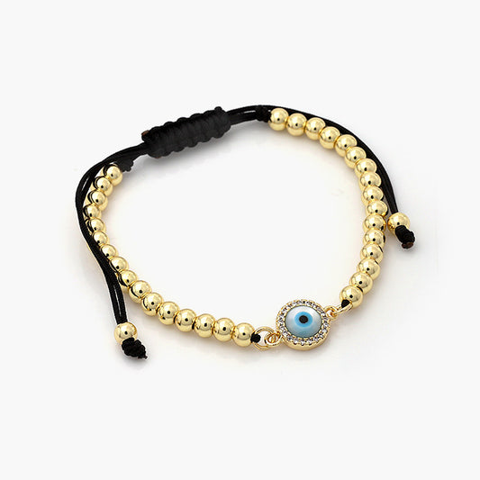 Pulsera Ajustable Chapa de Oro Ojo Turco Mod.716