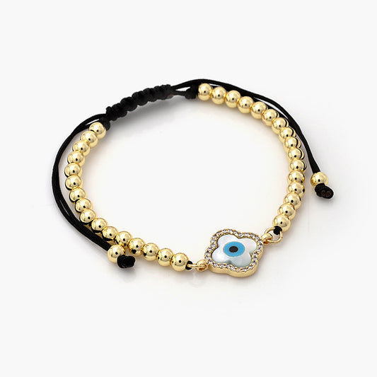 Pulsera Ajustable Chapa de Oro Flor Turca Mod.718