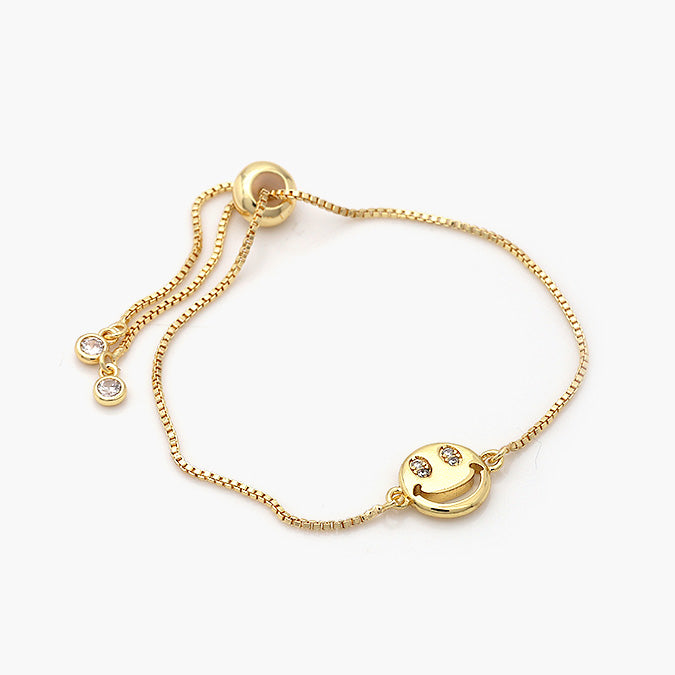 Pulsera Ajustable Chapa de Oro Carita Feliz Mod.732-3