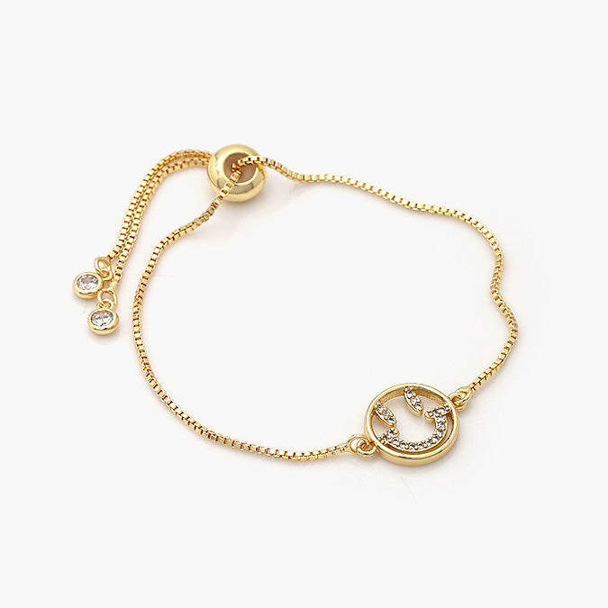 Pulsera Ajustable Chapa de Oro Carita Feliz Mod.732-4