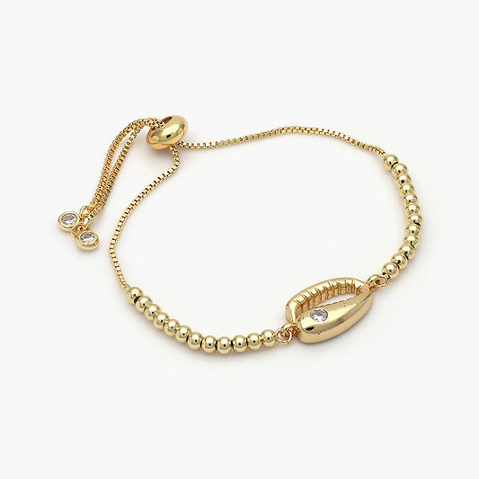 Pulsera Ajustable Chapa de Oro Concha de Mar Mod.381