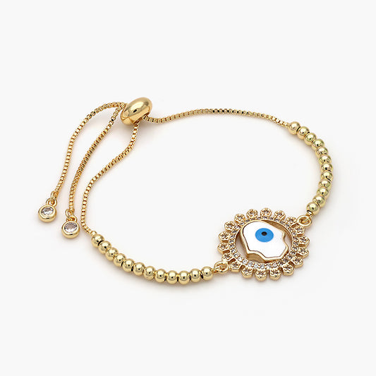 Pulsera Ajustable Chapa de Oro Ojo Turco Mod.424
