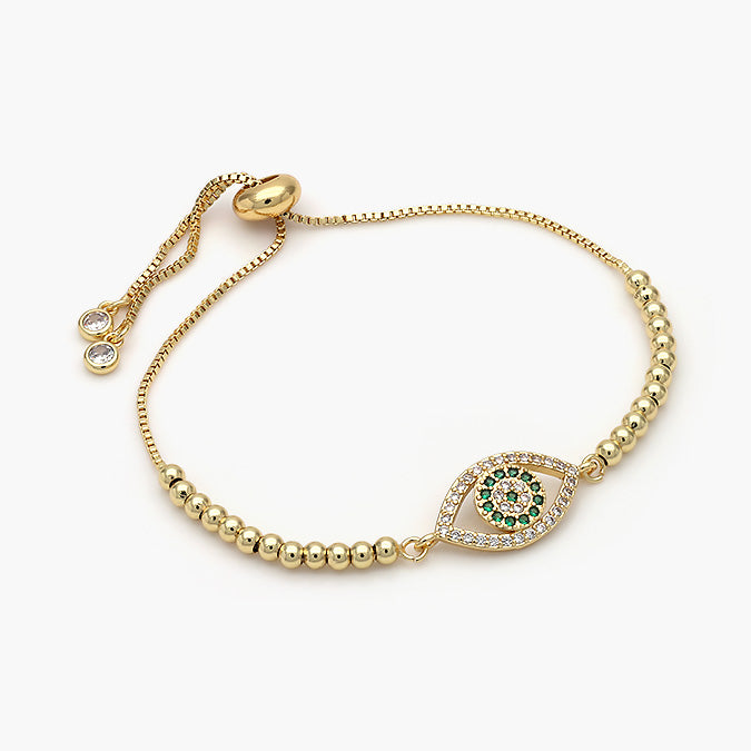Pulsera Ajustable Chapa de Oro Ojo Turco Mod.428
