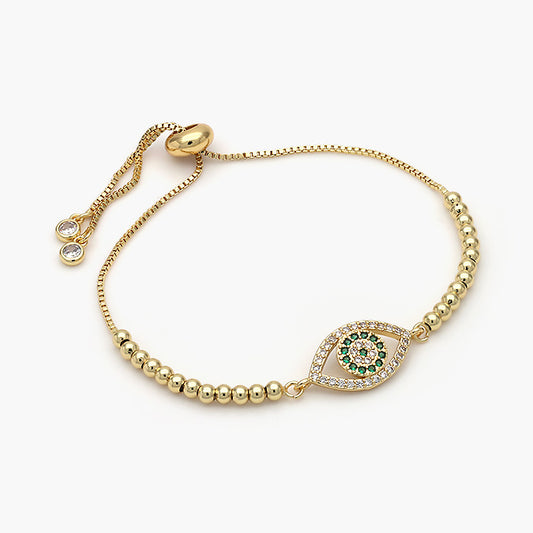 Pulsera Ajustable Chapa de Oro Ojo Turco Mod.428