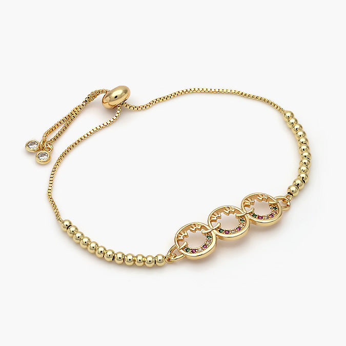 Pulsera Ajustable Chapa de Oro Caras Felices Mod.430