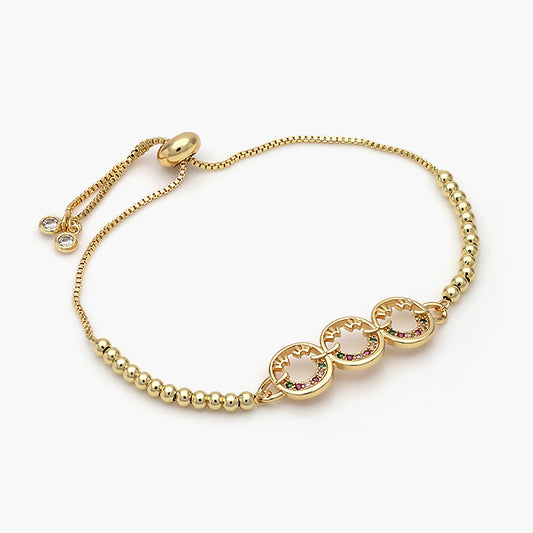 Pulsera Ajustable Chapa de Oro Caras Felices Mod.430