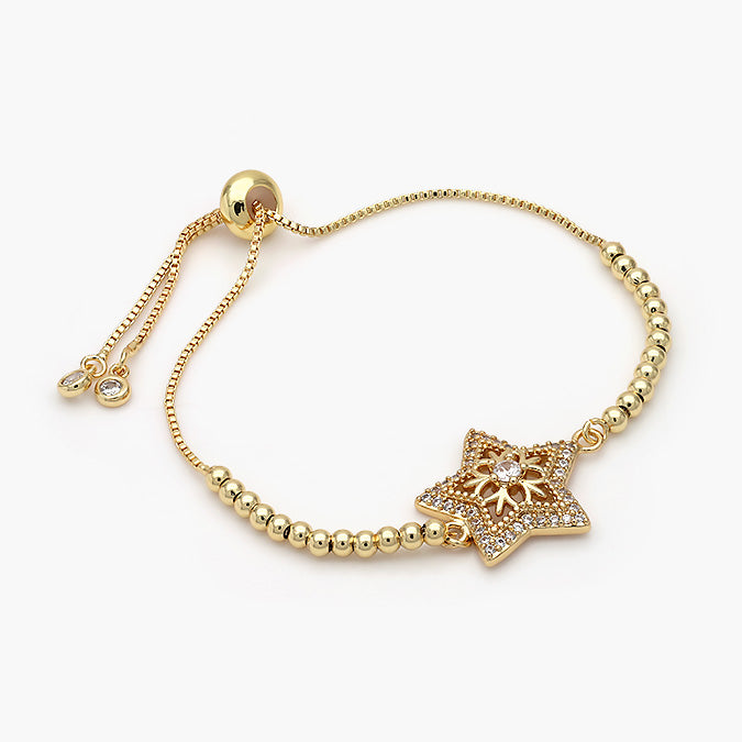 Pulsera Ajustable Chapa de Oro Estrella Mod.438