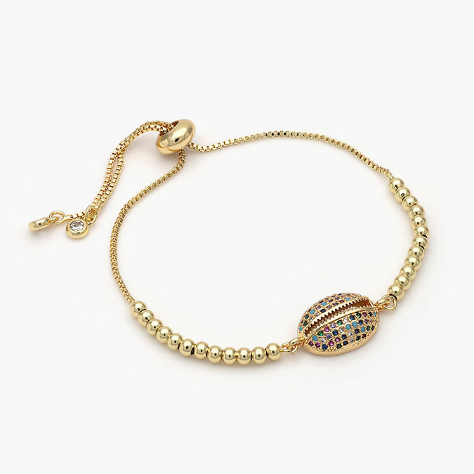 Pulsera Ajustable Chapa de Oro Concha de Mar Mod.439