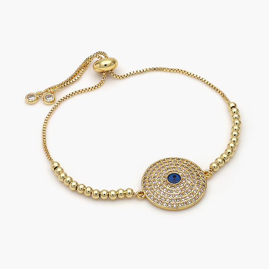 Pulsera Ajustable Chapa de Oro Ojo Turco Mod.477