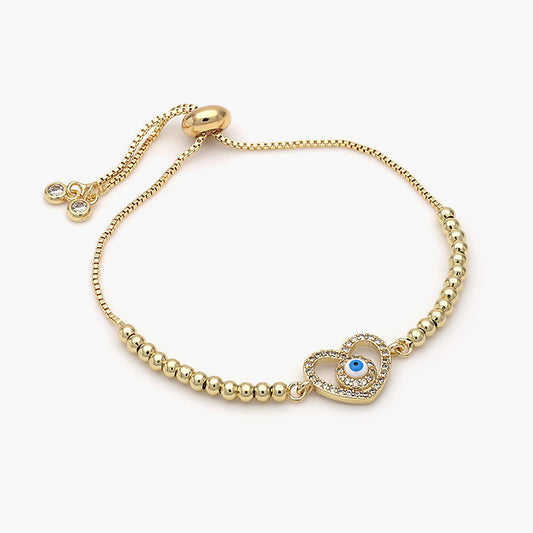 Pulsera Ajustable Chapa de Oro Ojo Turco Mod.483