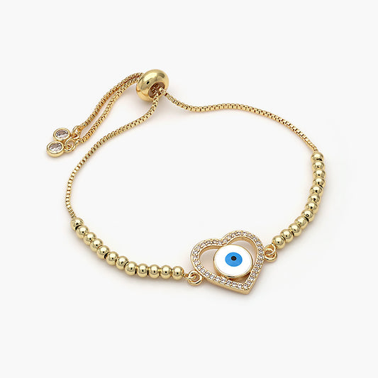 Pulsera Ajustable Chapa de Oro Ojo Turco Mod.484