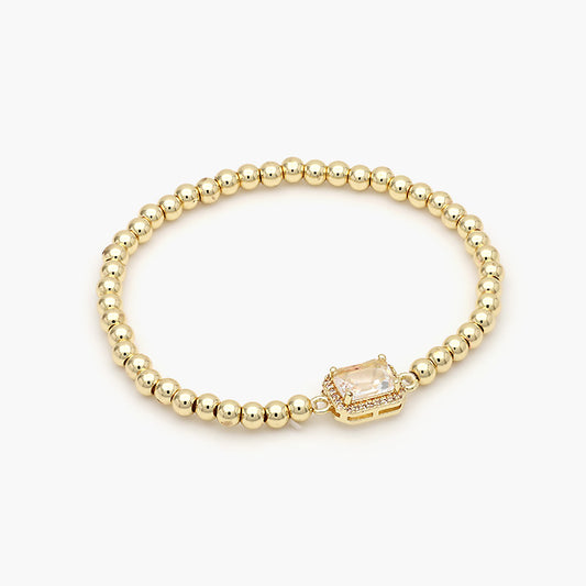 Pulsera Elástica Chapa de Oro Gemas Mod.572