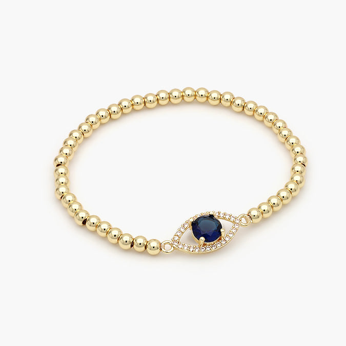 Pulsera Elástica Chapa de Oro Ojo Turco Mod.573