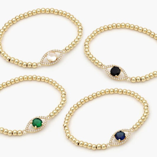 Pulsera Elástica Chapa de Oro Ojo Turco Mod.573