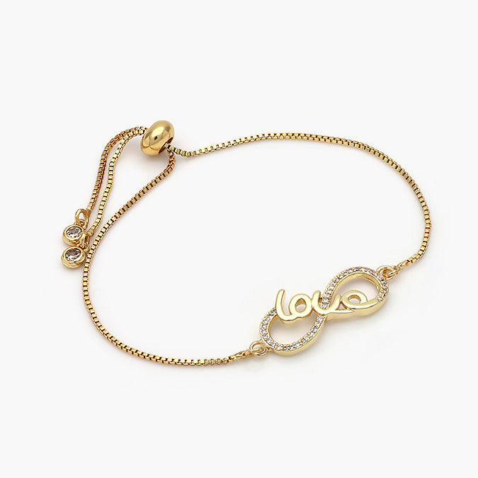 Pulsera Ajustable Chapa de Oro Ojo Infinito Love Mod.361