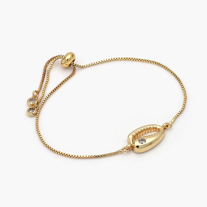 Pulsera Ajustable Chapa de Oro Concha Mod.362