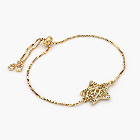 Pulsera Ajustable Chapa de Oro Estrella Mod.411