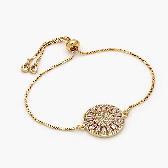 Pulsera Ajustable Chapa de Oro Girasol Mod.445