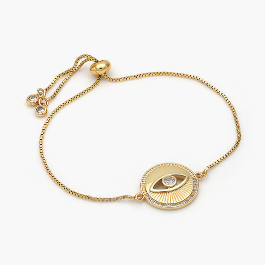 Pulsera Ajustable Chapa de Oro Ojo Turco Mod.448