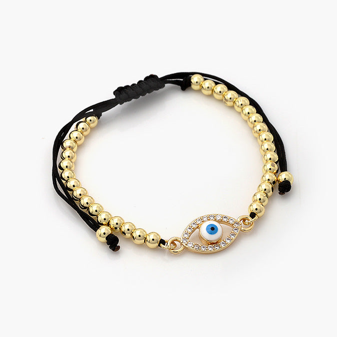 Pulsera Ajustable Chapa de Oro Ojo Turco Mod.719