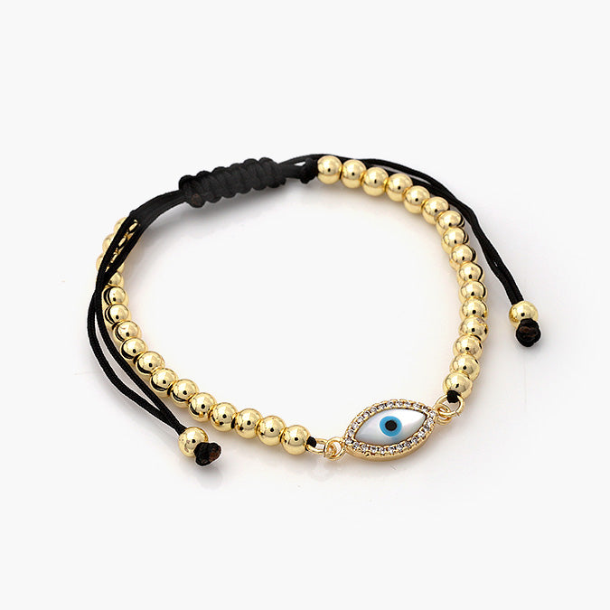 Pulsera Ajustable Chapa de Oro Ojo Turco Mod.720